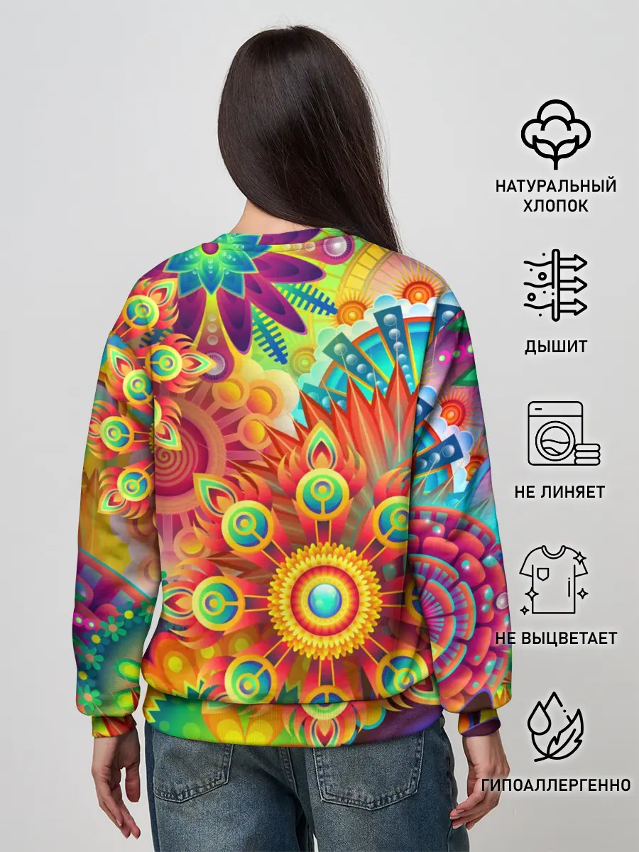 Женский свитшот / Психоделия | Яркая