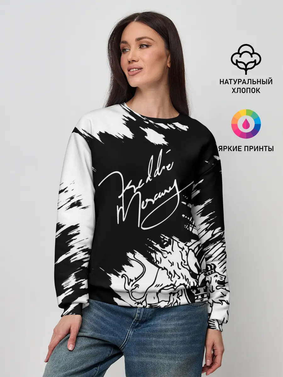 Женский свитшот / Автограф Фредди Меркьюри