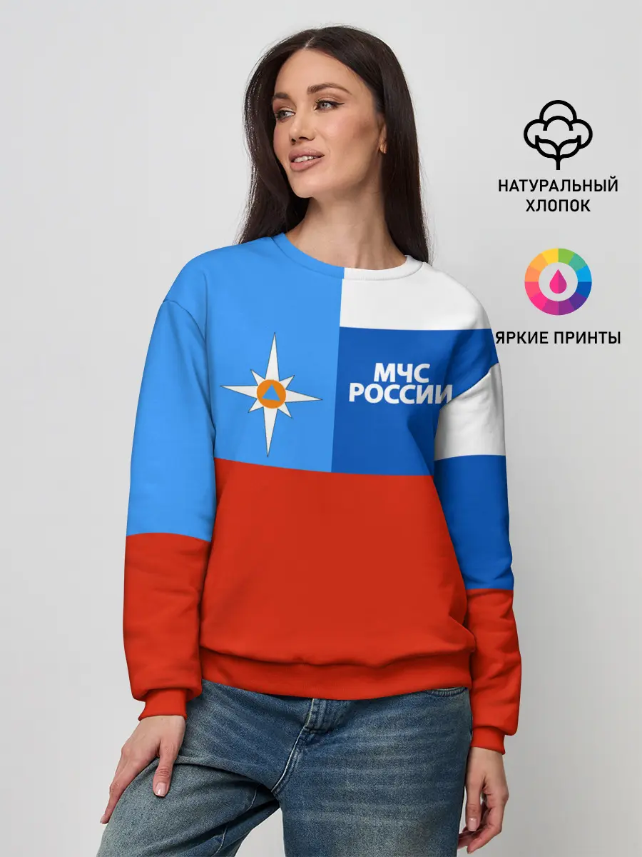 Женский свитшот / Флаг МЧС России