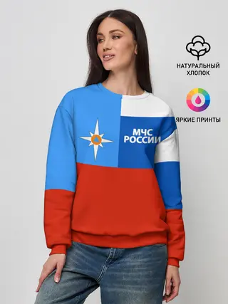 Женский свитшот / Флаг МЧС России