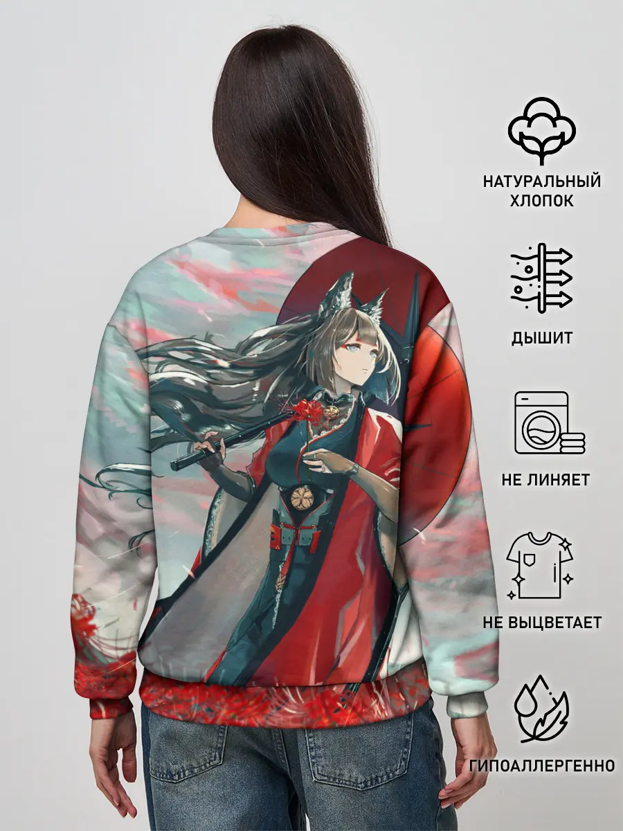 Женский свитшот / Azur Lane red flowers