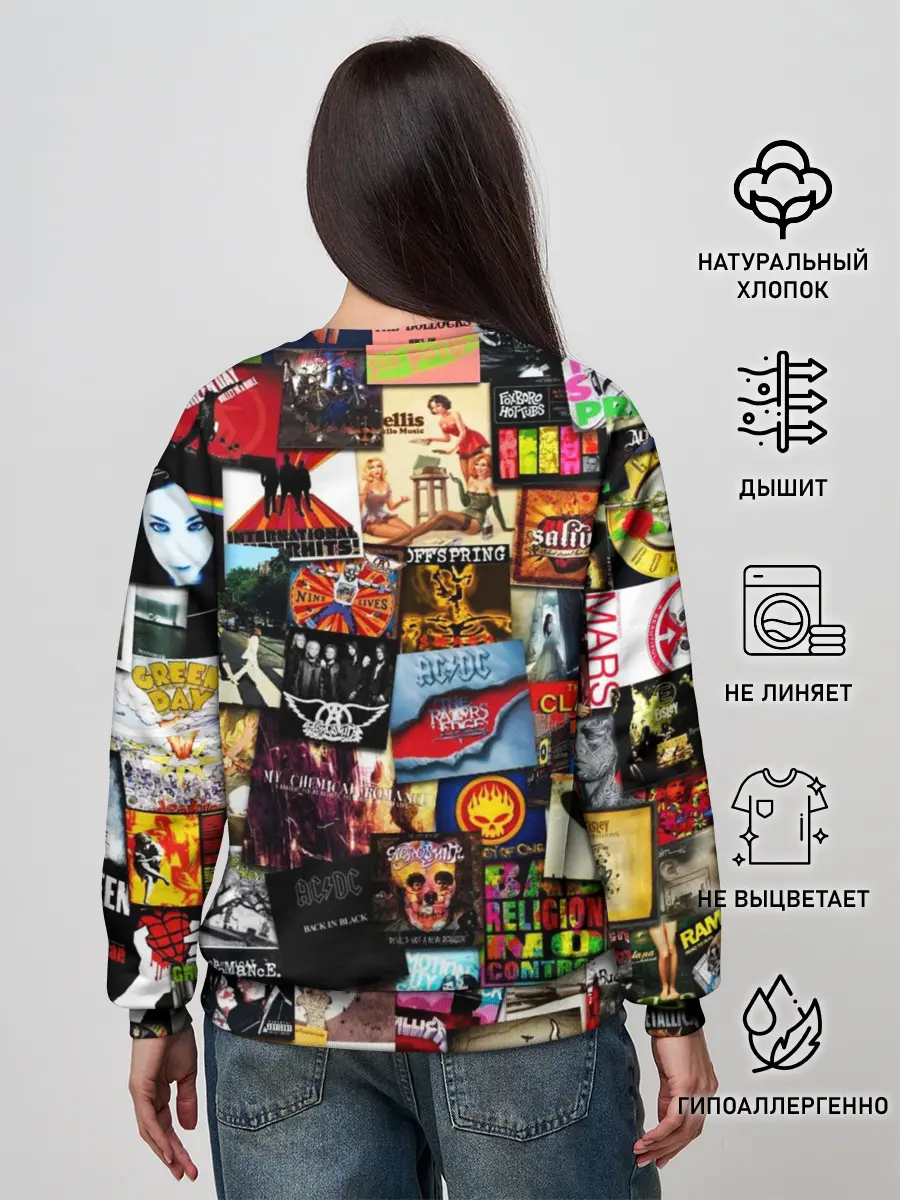 Женский свитшот / Альбомы лучших РОК групп