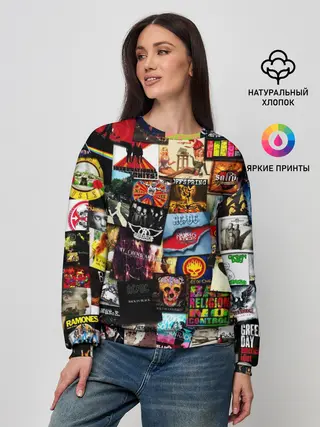 Женский свитшот / Альбомы лучших РОК групп