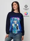 Женский свитшот / Hatsune Miku на черном фоне