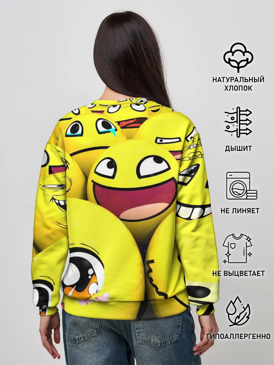 Женский свитшот / ЖЕЛТЫЕ СМАЙЛИКИ