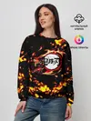 Женский свитшот / Kimetsu no Yaiba желтое пламя