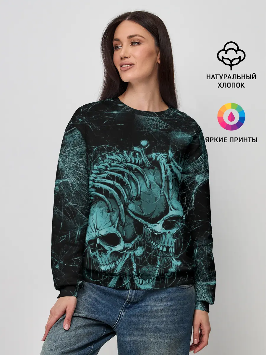 Женский свитшот / two skulls