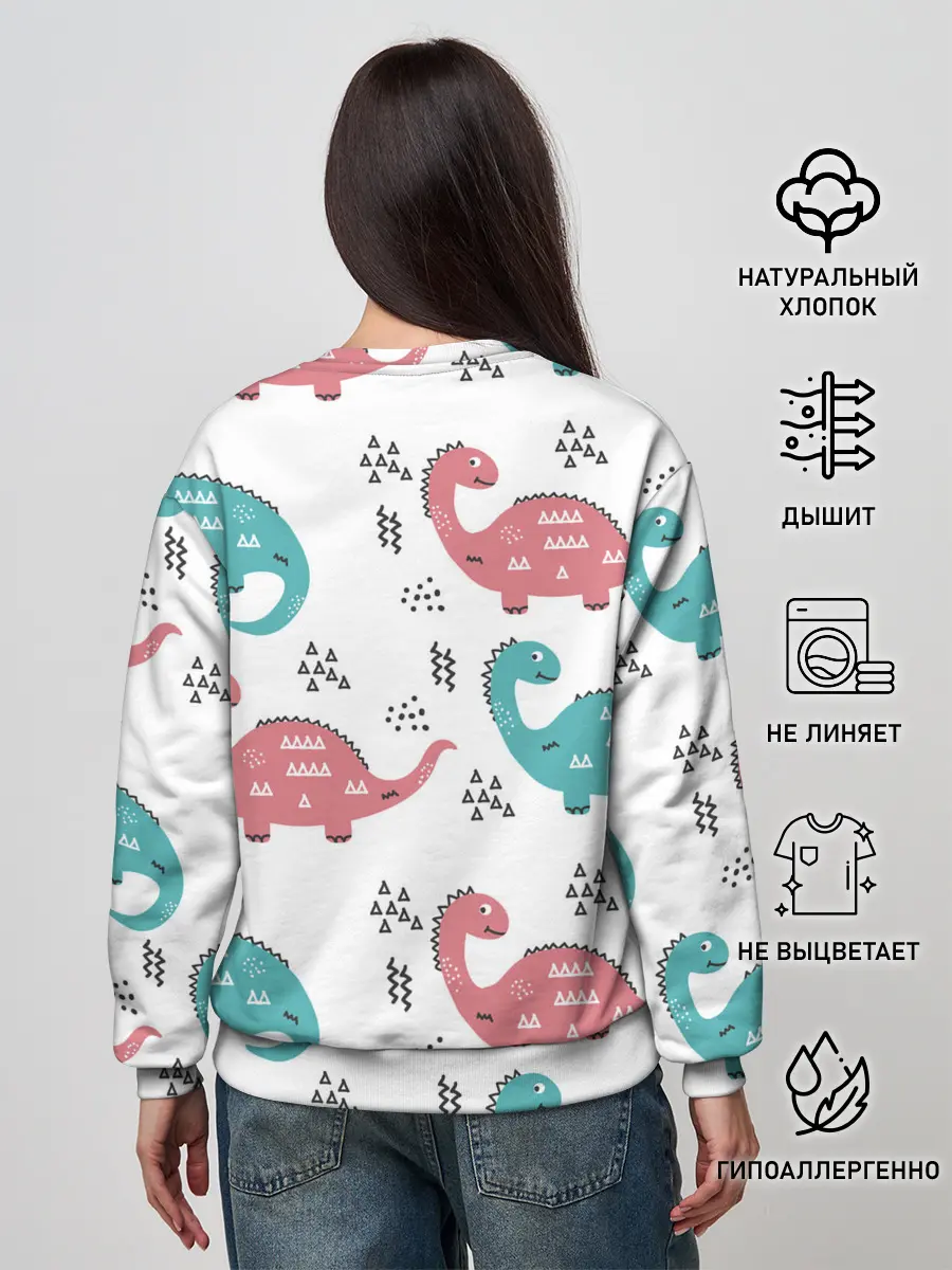 Женский свитшот / Милые динозаврики