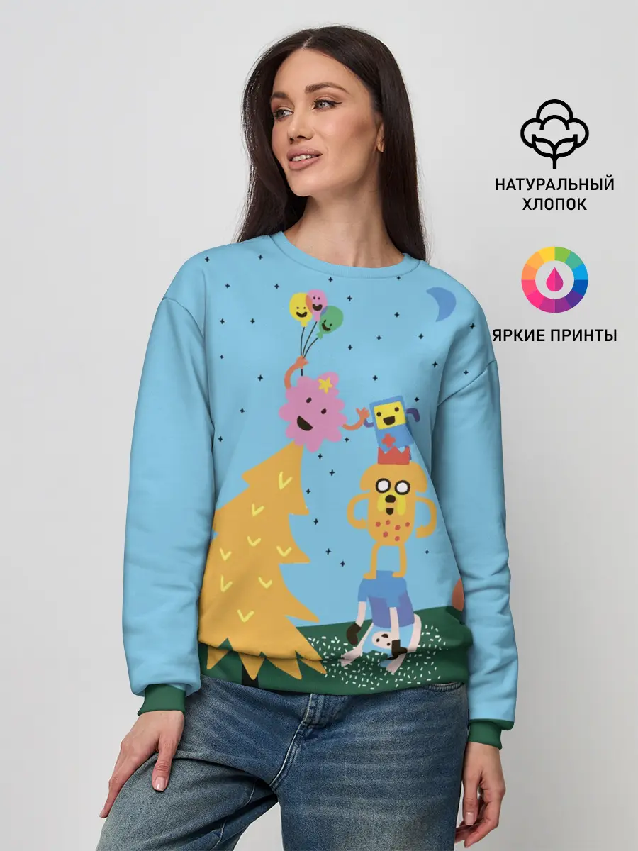 Женский свитшот / Время приключений Ёлка