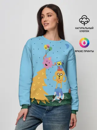 Женский свитшот / Время приключений Ёлка