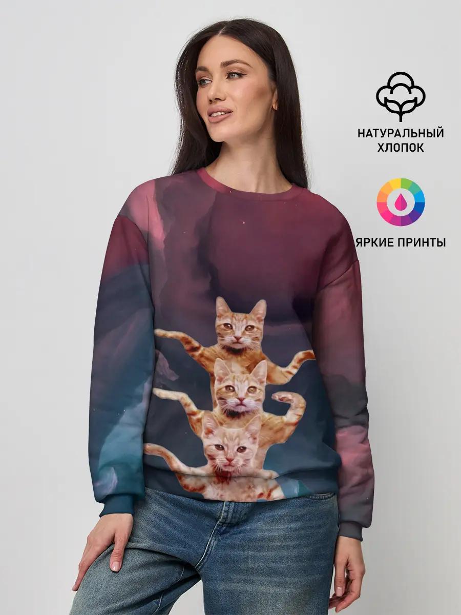 Женский свитшот / Танцующие коты