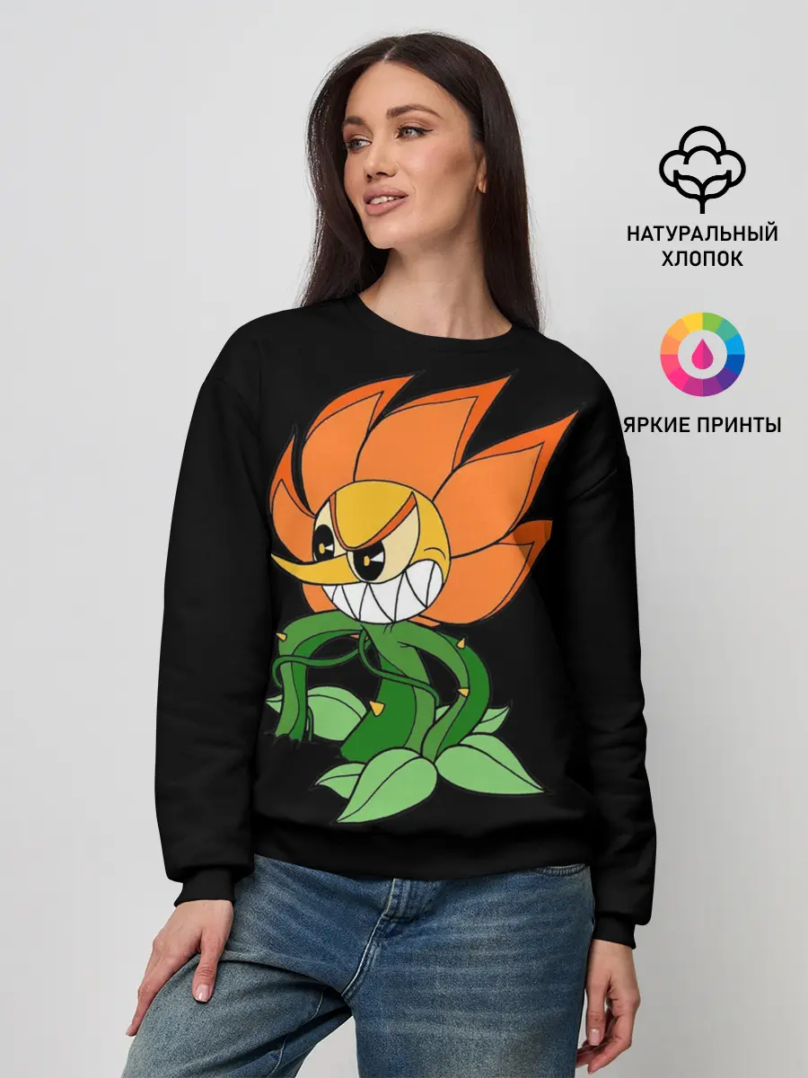 Женский свитшот / Cuphead - Кэгни Гвоздика