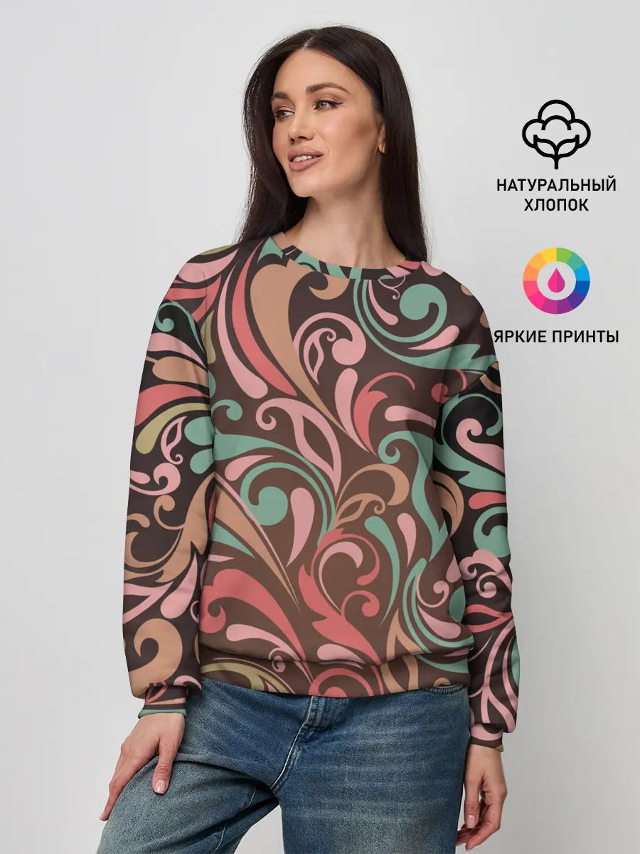 Женский свитшот / Узор хохломы