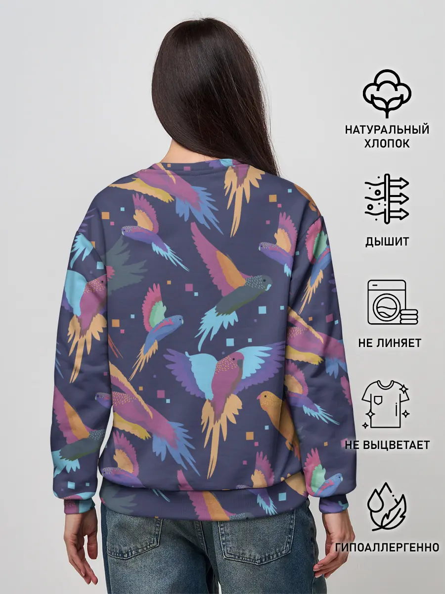 Женский свитшот / Райские попугаи