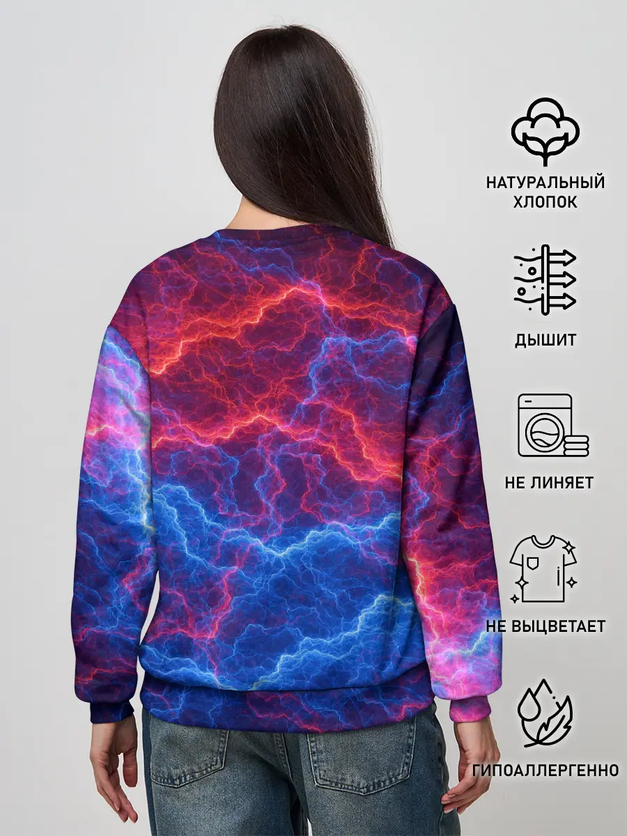 Женский свитшот / Молнии: Огонь и лед