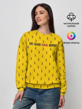Женский свитшот / Eat, sleep, train, repeat