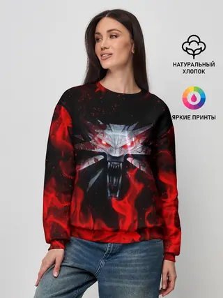 Женский свитшот / ВЕДЬМАК / THE WITCHER / ГЕРАЛЬТ | ВОЛК WOLF