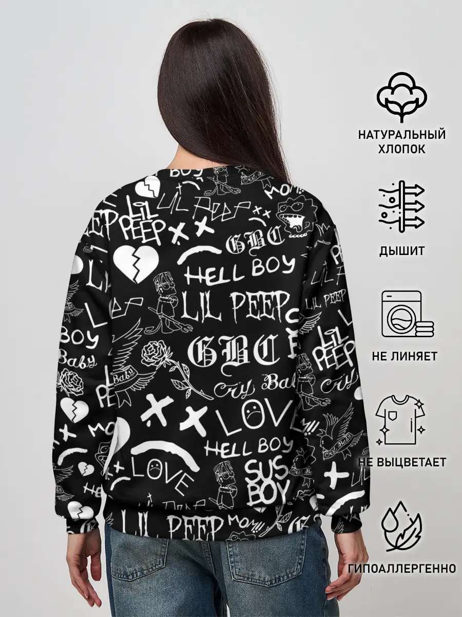 Женский свитшот / LIL PEEP LOGOBOMBING | ЛИЛ ПИП