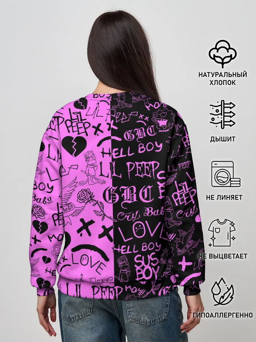 Женский свитшот / LIL PEEP LOGOBOMBING BLACK PINK