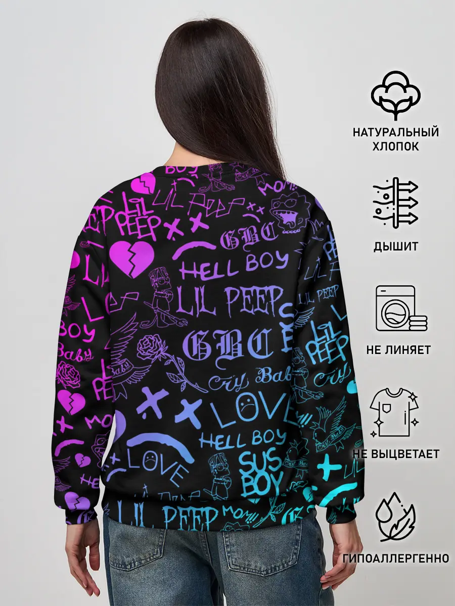Женский свитшот / LIL PEEP NEON | ЛИЛ ПИП НЕОН