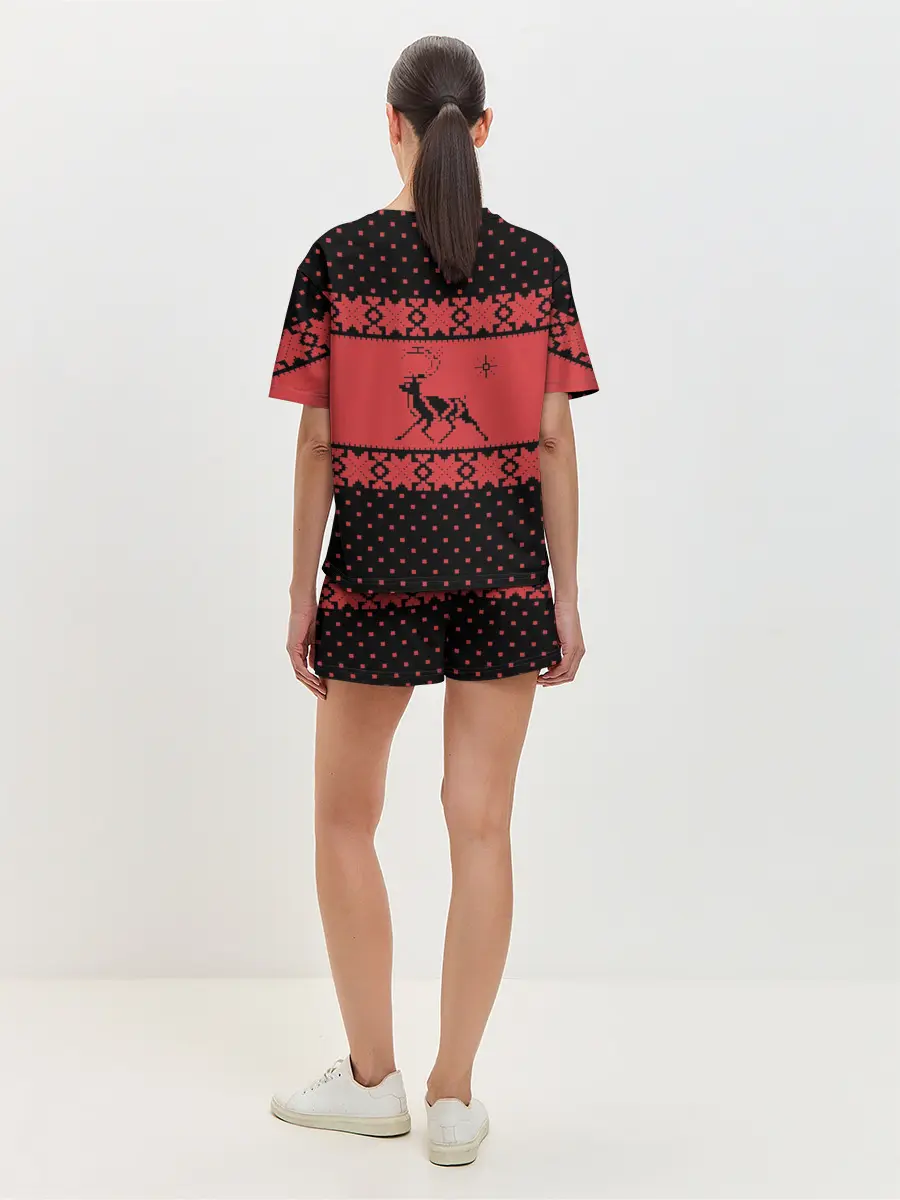 Женская пижама с шортами / Северный Олень