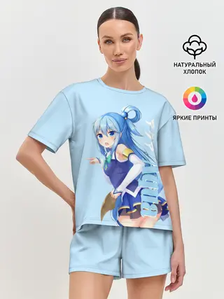 Женская пижама с шортами / коносуба аква поза