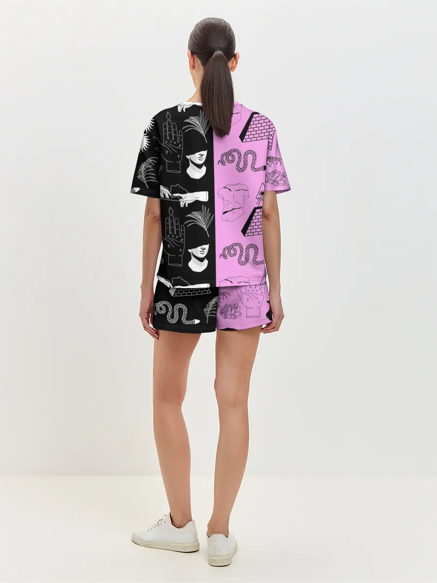 Женская пижама с шортами / руки, статуи