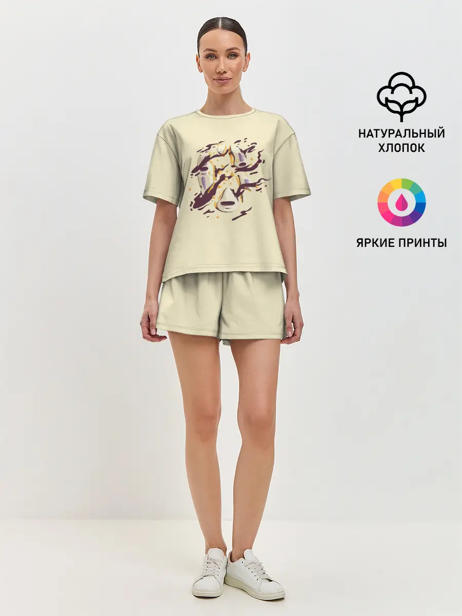 Женская пижама с шортами / Маска Безликого раскололась