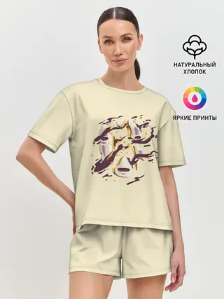 Женская пижама с шортами / Маска Безликого раскололась