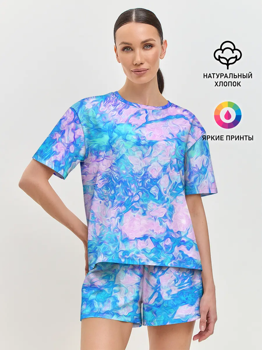 Женская пижама с шортами / Нежные краски