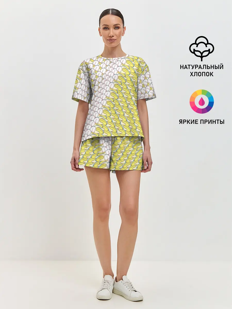 Женская пижама с шортами / Банана-котики