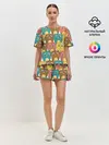 Женская пижама с шортами / Разноцветные совы