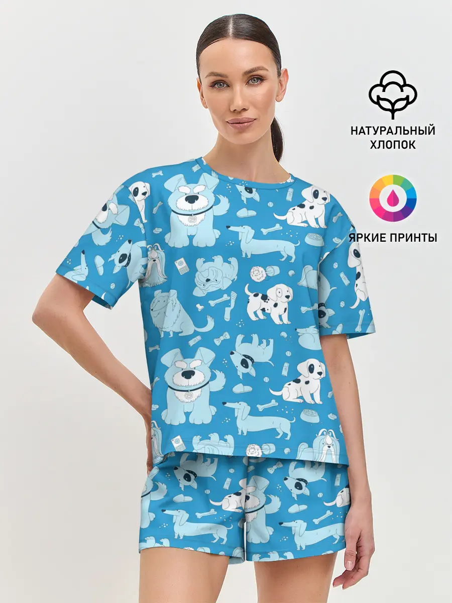 Женская пижама с шортами / Собачки