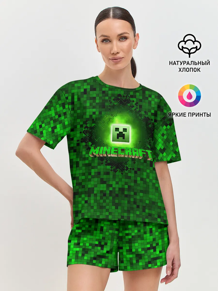 Женская пижама с шортами / Minecraft
