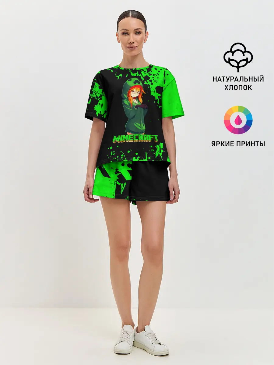 Женская пижама с шортами / Minecraft