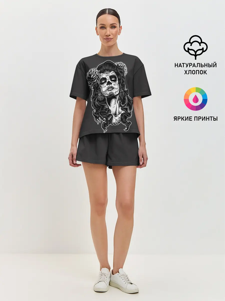 Женская пижама с шортами / Санта Муэрте