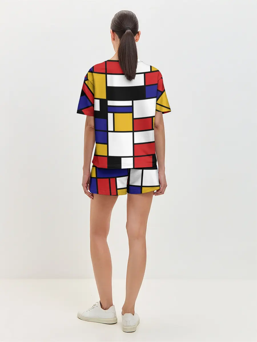 Женская пижама с шортами / Color blocking