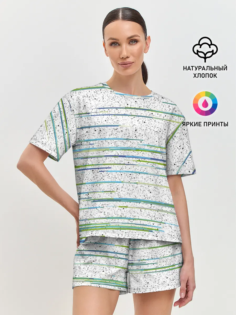 Женская пижама с шортами / Абстракция