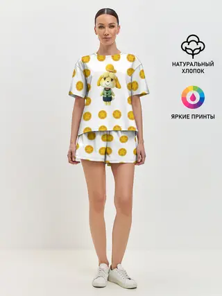 Женская пижама с шортами / Animal crossing - Isabelle