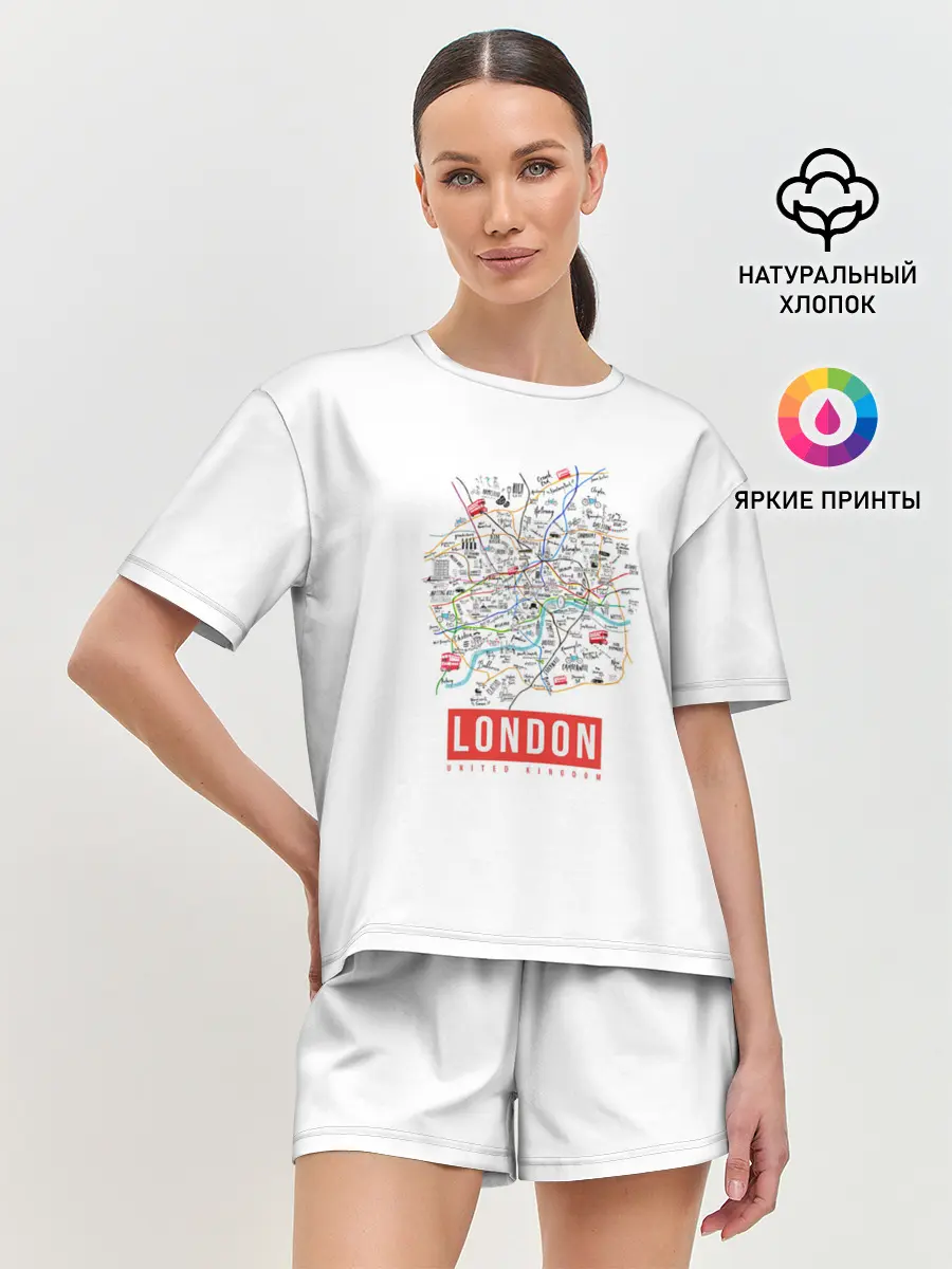 Женская пижама с шортами / Лондон