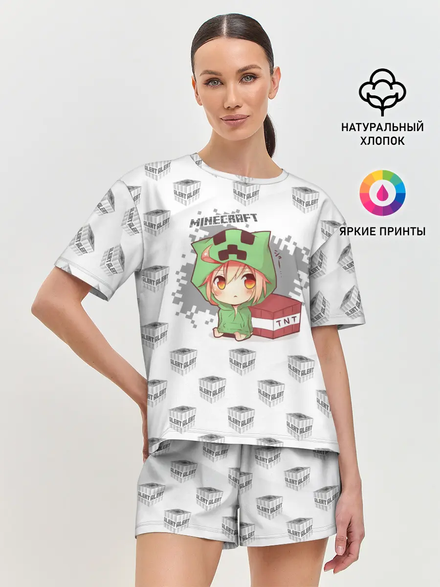 Женская пижама с шортами / Minecraft