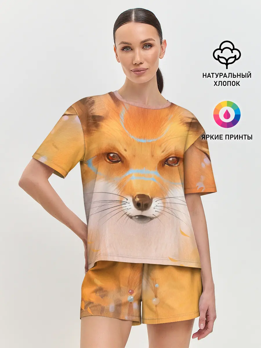 Женская пижама с шортами / Лиса