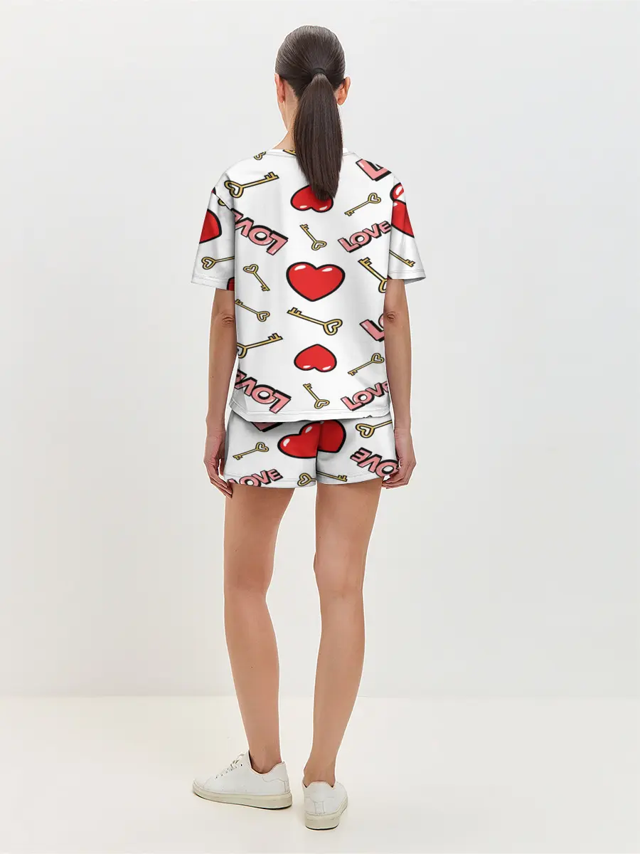 Женская пижама с шортами / Valentines Day