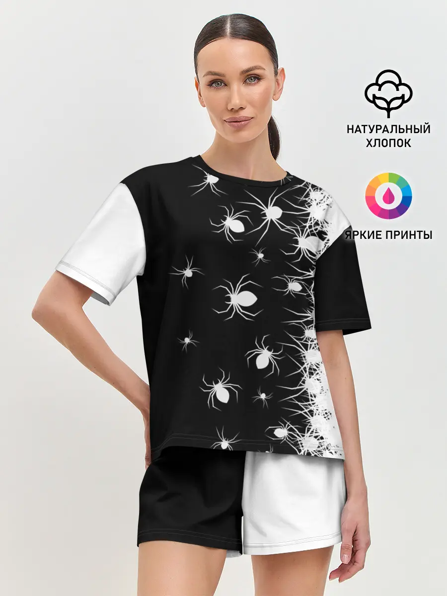 Женская пижама с шортами / Пауки