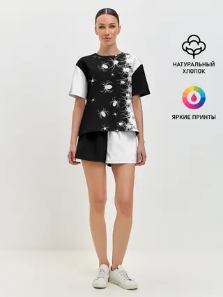 Женская пижама с шортами / Пауки