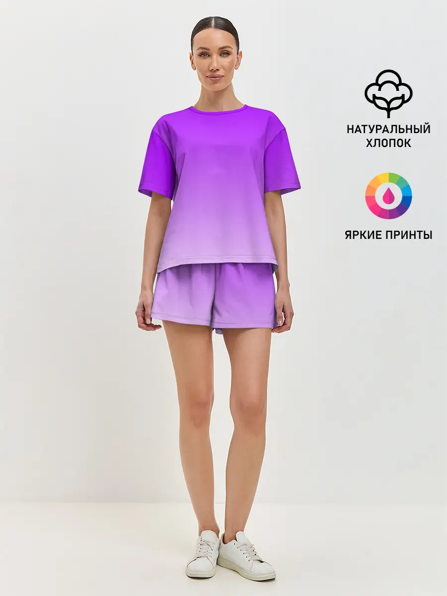 Женская пижама с шортами / Фиолетовый космос
