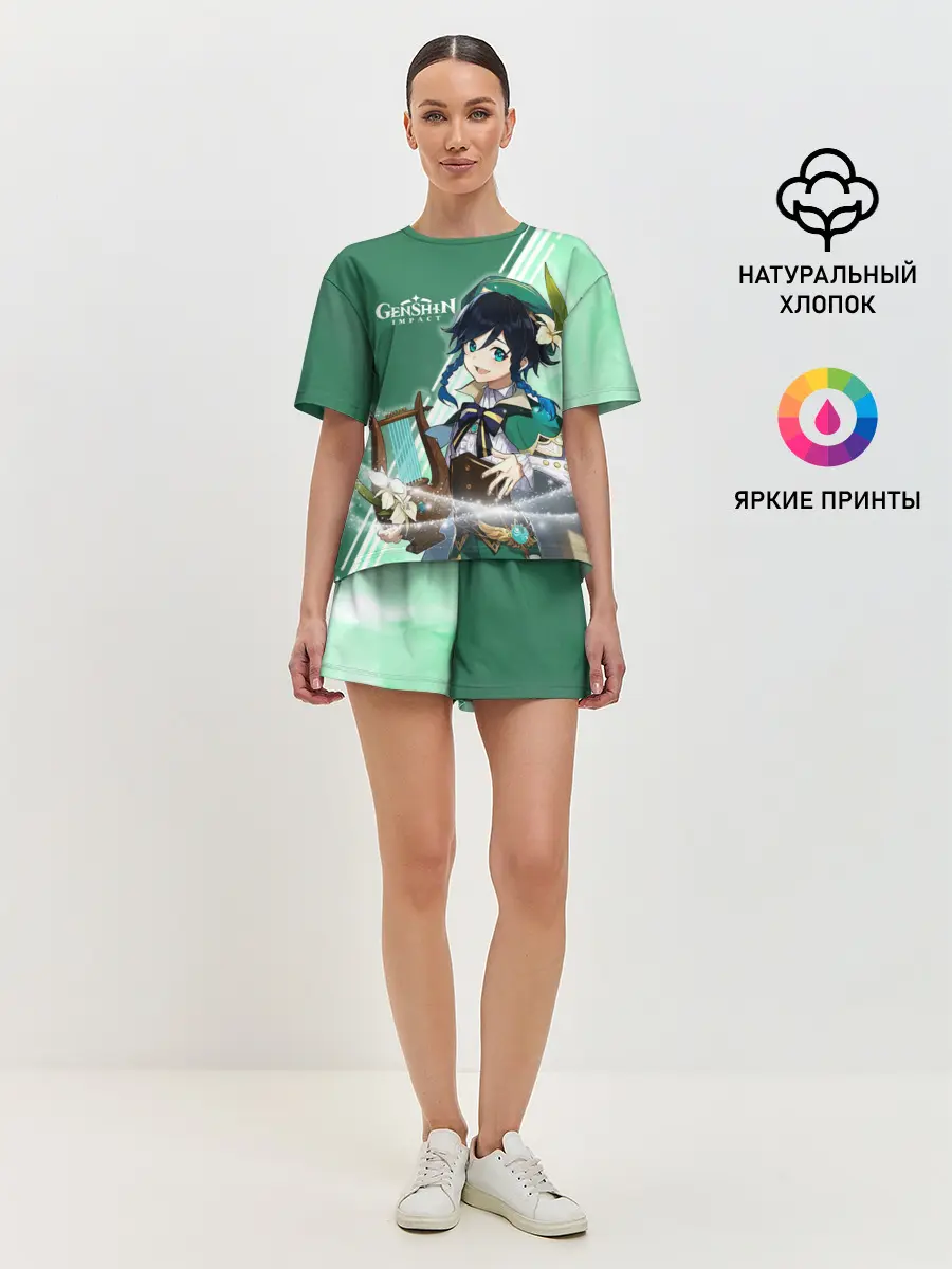 Женская пижама с шортами / Genshin Impact