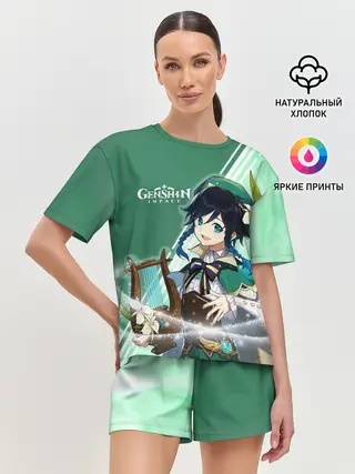 Женская пижама с шортами / Genshin Impact