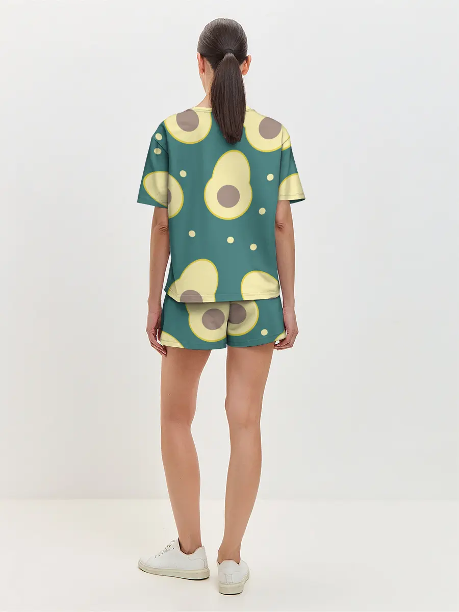 Женская пижама с шортами / Авокадо