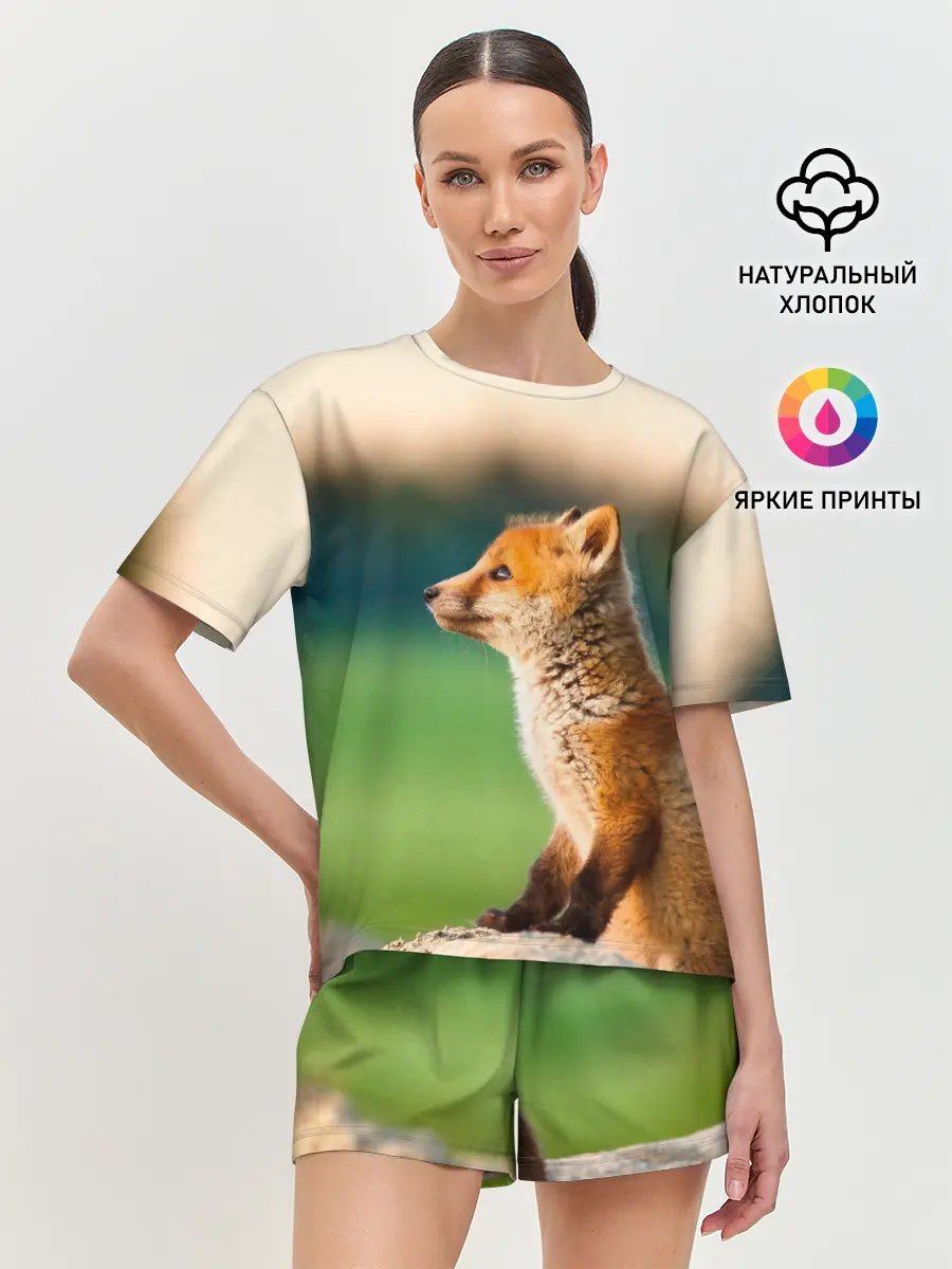 Женская пижама с шортами / Лиса